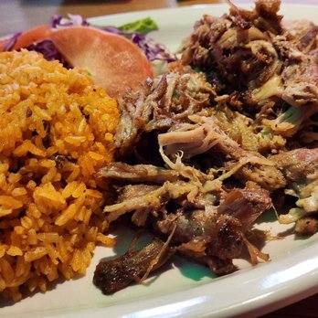 McCoco’s Caribbean Restaurant - Arroz con gandules and pernil (roasted pulled pork shoulder) - Mexican Near Me - West Allis, Wisconsin