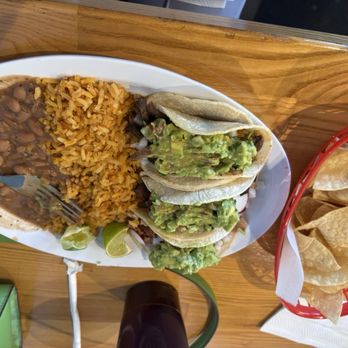BZ Taco - 3 taco meal with a side of chips and gauc - Mexican Near Me - Redlands, California BZ Taco - 3 taco meal with a side of chips and gauc - Mexican Near Me - Redlands, California