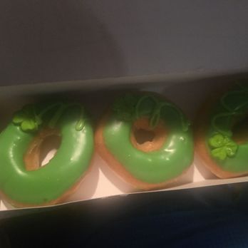 Krispy Kreme - Ice cold shooting shamrock which was all she said they had for $8 - Donuts Near Me - Snellville, Georgia