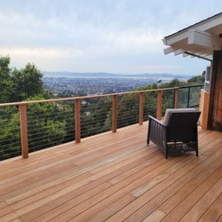 G O Blessing Construction - Mahogany deck with stainles steel Guardrail, View to The Bay.