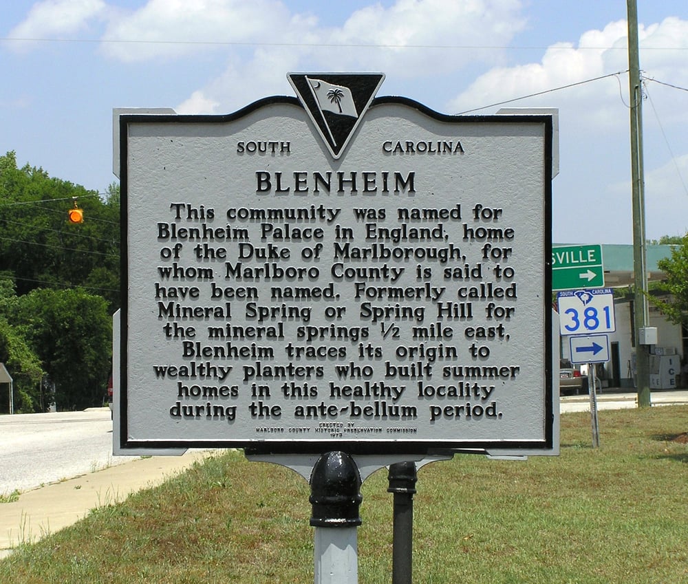 BLENHEIM Updated April 2024 Blenheim, South Carolina Landmarks