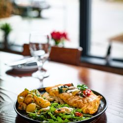Pizzeria La Rocca - Scrambled eggs with potatoes and salad.