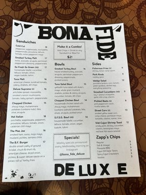 Menu photo 4 Bona Fide Deluxe Atlanta, GA Menu photo 4 Bona Fide Deluxe Atlanta, GA