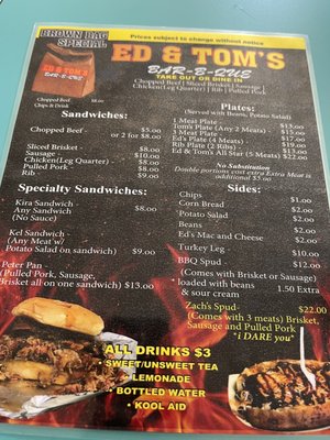 Menu photo 1 Ed & Tom's Bar B Que Odessa, TX