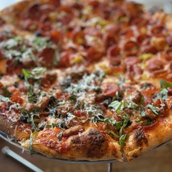 Pairfield Pizza & Pints - Another angle of my custom half and half pizza pie. More please. - Pizza Near Me - San Ramon, California Pairfield Pizza & Pints - Another angle of my custom half and half pizza pie. More please. - Pizza Near Me - San Ramon, California