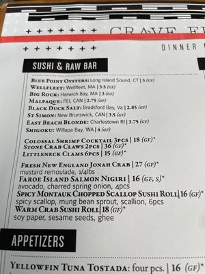 Menu photo 8 Crave Fishbar New York, NY