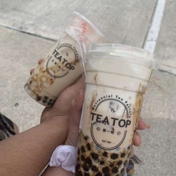 Tea Top - Left: Wintermelon milk tea with boba Right: Two pearl milk tea w/ cheese foam - Bubble Tea Near Me - Houston, Texas Tea Top - Left: Wintermelon milk tea with boba Right: Two pearl milk tea w/ cheese foam - Bubble Tea Near Me - Houston, Texas