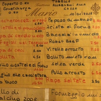 Trattoria Mario - Lunch menu on Jan 10, 2015 - Tuscan Near Me - Florence, FI Trattoria Mario - Lunch menu on Jan 10, 2015 - Tuscan Near Me - Florence, FI