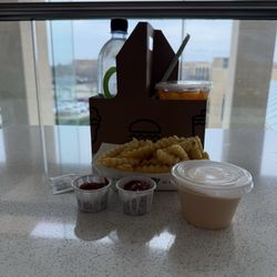 Fries and cheese.