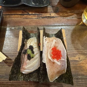Nara - Maguro Tataki & Tai hand rolls honestly not sure which is which sorry. - Japanese Near Me - San Francisco, California Nara - Maguro Tataki & Tai hand rolls honestly not sure which is which sorry. - Japanese Near Me - San Francisco, California