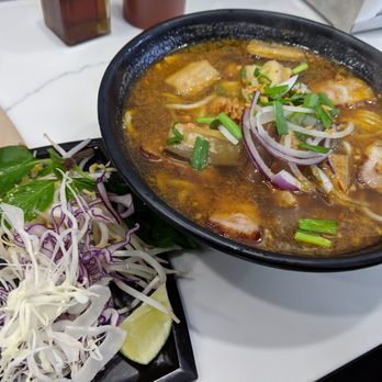 Vietnoms - Off menu fish paste soup :) Loaded with stuff! Shrimp, fish, pork, etc! - Vietnamese Near Me - Toronto, Ontario