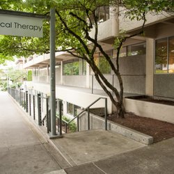 Physio PDX - These stairs lead down to our front door. However, elevator access is available for ADA entry to the clinic.