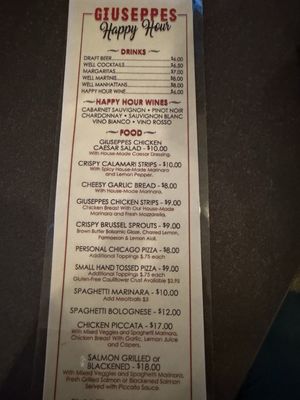 Menu photo 2 Guiseppes Palm Desert, CA