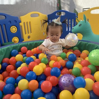 Payton's Playzone - Birthday girl loving life in the ball pit - Party Equipment Rentals Near Me