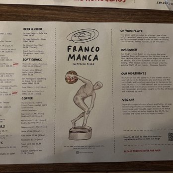 Franco Manca - menu - Pizza Near Me - London, XGL