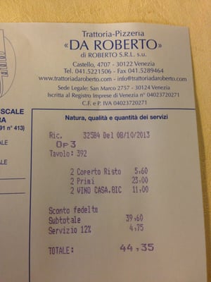 Menu photo 3 Da Roberto Venezia, VE