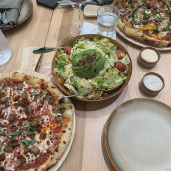 The Outpost - We ordered the Divola Forte, Caesar Salad & Sausage and Peppers Pizza. - Pizza Near Me - Riverside, California The Outpost - We ordered the Divola Forte, Caesar Salad & Sausage and Peppers Pizza. - Pizza Near Me - Riverside, California