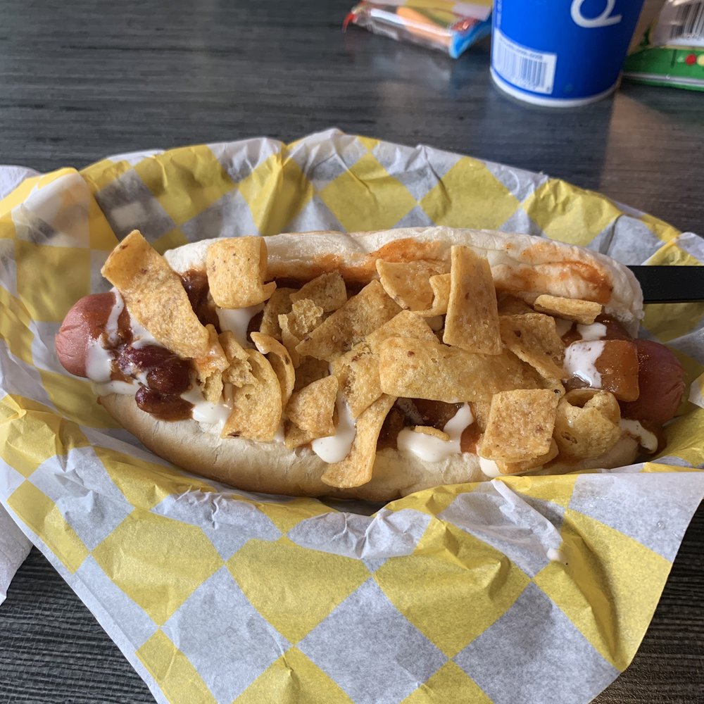 Lucky Dogs - The Route 66 - chili with ranch and Fritos! - Hot Dogs Near Me - Bemidji, Minnesota Lucky Dogs - The Route 66 - chili with ranch and Fritos! - Hot Dogs Near Me - Bemidji, Minnesota