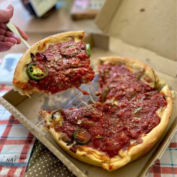 The Gastropub - 9" Create Your Own Chicago Deep-Dish with spicy sausage, jalapeño, bell pepper/onion - expensive but SO GOOD! - Gastropubs Near Me - Pasadena, California The Gastropub - 9" Create Your Own Chicago Deep-Dish with spicy sausage, jalapeño, bell pepper/onion - expensive but SO GOOD! - Gastropubs Near Me - Pasadena, California
