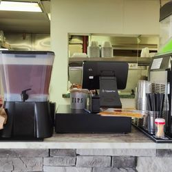 Jive Turkey Hut - Front service area. The slush is $6. You can purchase a shot to add to it.