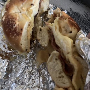 Beach Bagels & Subs - Bacon egg and cheese on jalapeño bagel - Breakfast & Brunch Near Me - Wilmington, North Carolina