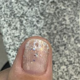 Polish was lumpy and not fully dried, this was 3 hrs after I left.