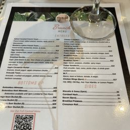 Brunch menu Brunch menu