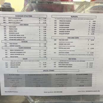 Basa Seafood Express - menu with prices january 2024 - Seafood Near Me - San Francisco, California Basa Seafood Express - menu with prices january 2024 - Seafood Near Me - San Francisco, California