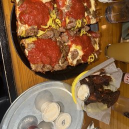 Detroit Style pizza With Wings Detroit Style pizza With Wings