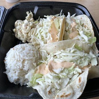 Kainoa's Hawaiian Grill - This photo contains fish tacos with mango sauce! - Hawaiian Near Me - Thatcher, Arizona Kainoa's Hawaiian Grill - This photo contains fish tacos with mango sauce! - Hawaiian Near Me - Thatcher, Arizona