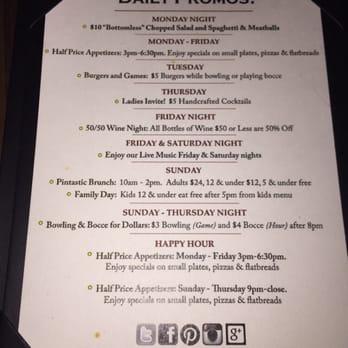 Pinstripes - Daily specials- Loved the half priced wine under $50 on Friday! - New American Near Me - Chicago, Illinois Pinstripes - Daily specials- Loved the half priced wine under $50 on Friday! - New American Near Me - Chicago, Illinois
