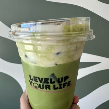 Meccha Matcha - Matcha Banana Pudding Latte (level 2) - Desserts Near Me - Long Beach, California Meccha Matcha - Matcha Banana Pudding Latte (level 2) - Desserts Near Me - Long Beach, California