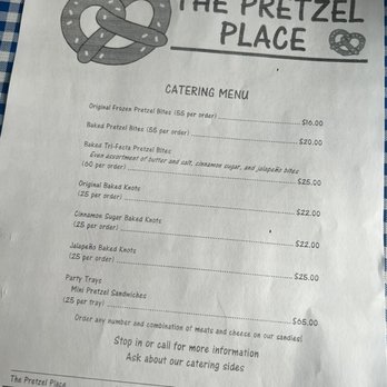 The Pretzel Place - Menu - Pretzels Near Me - Bellevue, Kentucky The Pretzel Place - Menu - Pretzels Near Me - Bellevue, Kentucky