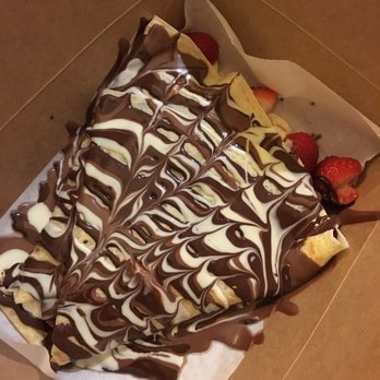 Fraise Cafe - Here is the Fraise Classic Crepe! You can choose between white, milk, and dark chocolate! - Creperies Near Me - Fullerton, California Fraise Cafe - Here is the Fraise Classic Crepe! You can choose between white, milk, and dark chocolate! - Creperies Near Me - Fullerton, California