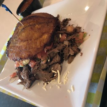 Maxi Arepa - Patacón with carne asada - Venezuelan Near Me - Miramar, Florida Maxi Arepa - Patacón with carne asada - Venezuelan Near Me - Miramar, Florida