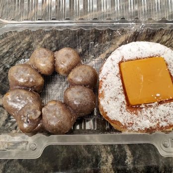 Friendly Donuts - Ube mochi and flan doughnut - Donuts Near Me - Orange, California Friendly Donuts - Ube mochi and flan doughnut - Donuts Near Me - Orange, California