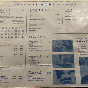 Churrería El Moro - Menú - Desserts Near Me - México, D.F., DIF Churrería El Moro - Menú - Desserts Near Me - México, D.F., DIF