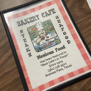 Bakery Cafe - a menu for a restaurant - Breakfast & Brunch Near Me - Aransas Pass, Texas