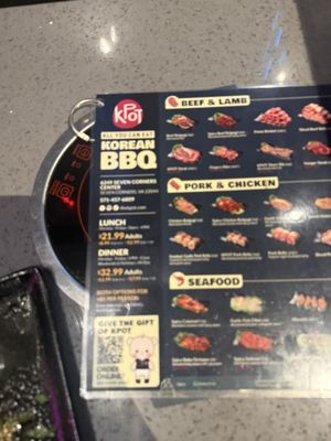 Menu photo 1 KPOT Korean BBQ & Hot Pot Falls Church, VA Menu photo 1 KPOT Korean BBQ & Hot Pot Falls Church, VA