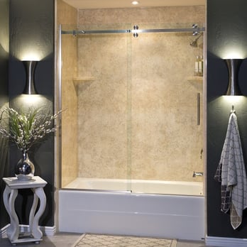 Re-Bath - a bathtub and shower in a bathroom - General Contractors Near Me - Bloomington, Illinois Re-Bath - a bathtub and shower in a bathroom - General Contractors Near Me - Bloomington, Illinois