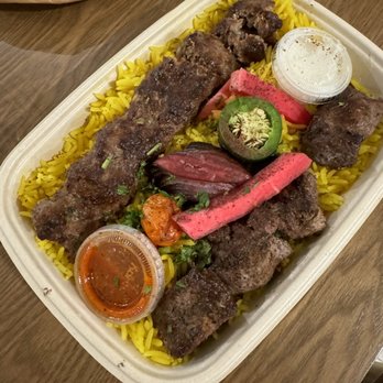 Mazra - Double Kebab Plate (lamb and beef) - Mediterranean Near Me - San Bruno, California