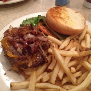 Interurban - Classic burger with cheese and fried at Interurban - American Near Me - Edmond, Oklahoma