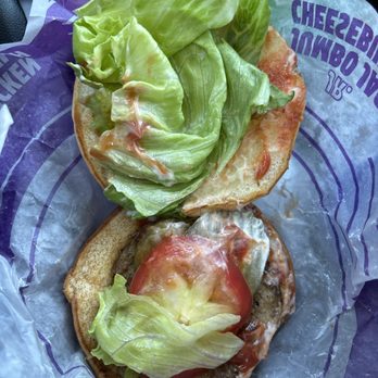 Jack in the Box - Whopper Junior, no cheese, extra pickles - Fast Food Near Me - Ripon, California