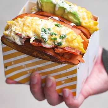 Egg Tuck - Avocado Egg Sandwich; Bacon and Cheese Sandwich Food IG: @nomswithsabs - Breakfast & Brunch Near Me - West Hollywood, California