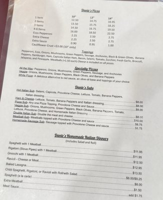 Menu photo 2 Dante's Pizza Columbus, OH Menu photo 2 Dante's Pizza Columbus, OH