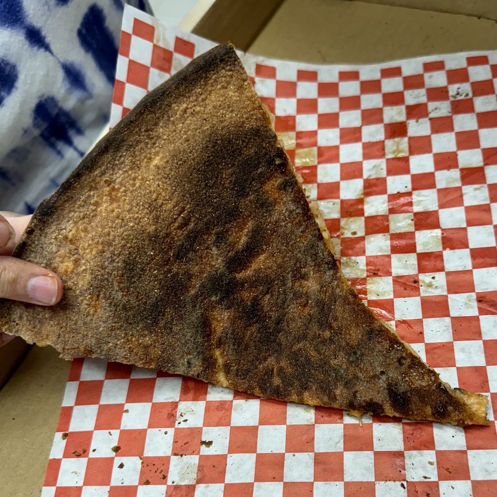 Johnny’s NY Pizzeria - Burnt all around and under. - Pizza Near Me - Rocklin, California