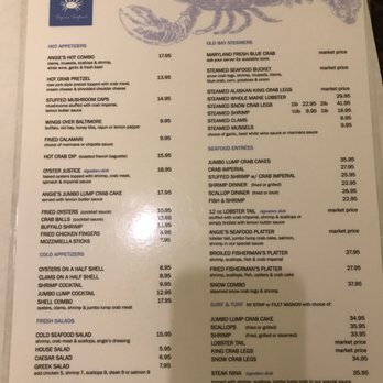 Angie's Seafood - Menu - Seafood Near Me - Baltimore, Maryland