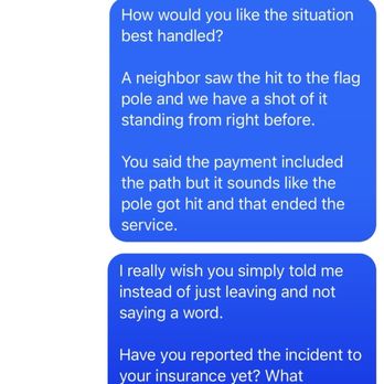 Blacktop Sealkingz - Conversation where I followed up to request insurance information. He refused to reply before blocking me. - Masonry/Concrete Near Me Blacktop Sealkingz - Conversation where I followed up to request insurance information. He refused to reply before blocking me. - Masonry/Concrete Near Me