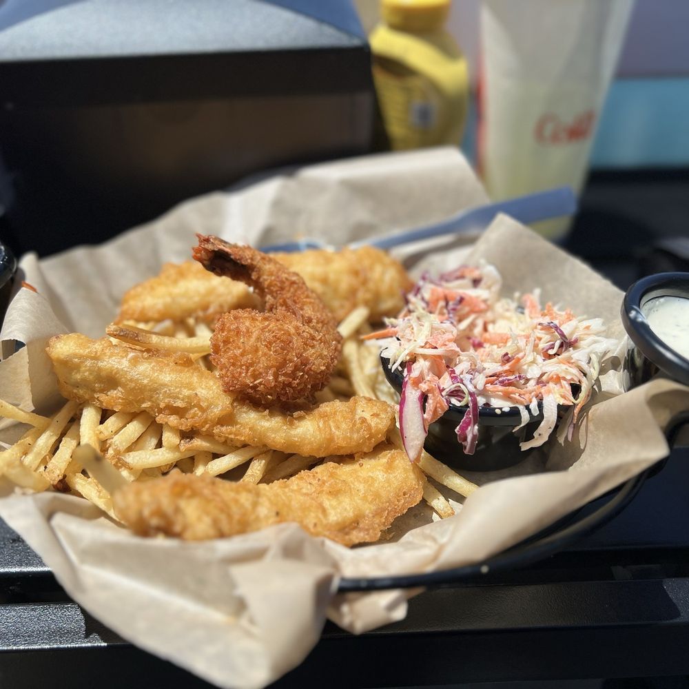 Morro Grill - Shrimp and fish basket - American Near Me - Morro Bay, California Morro Grill - Shrimp and fish basket - American Near Me - Morro Bay, California