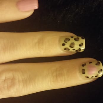 Painted Pink - Beautiful pink and Leopard print done by Mia - Nail Salons Near Me - Grass Valley, California